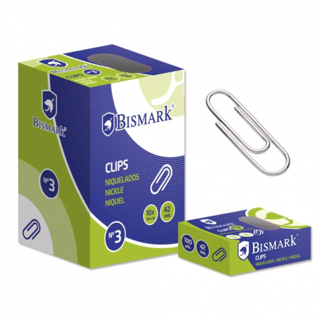 CLIPS LABIADOS GALVANIZADOS Nº3 42MM C/100U DK/318275 BISMARK