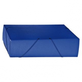 CAJA PROYECTOS CON GOMAS CARTON GOFRADAS LOMO 12CM AZUL MARIOLA 22121