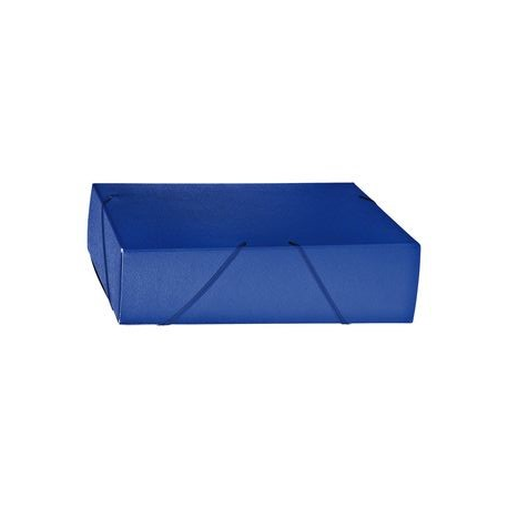 CAJA PROYECTOS CON GOMAS CARTON GOFRADAS LOMO 12CM AZUL MARIOLA 22121