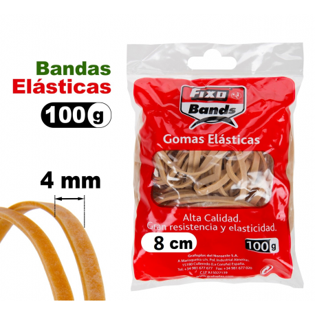 GOMAS-BANDAS ELASTICAS B/100GR 80MMX4 56240 FIXO