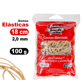 GOMAS ELASTICAS B/100GR 180MMX2  Nº18 45740 FIXO