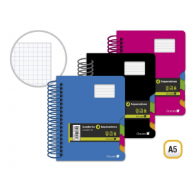 CUADERNO ESPIRAL PP A5 160H+SEPARADORES 328479 GOLDEN