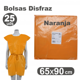BOLSA PLASTICO DISFRACES 65X90 P/25 NARANJA 72052 FIXO