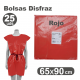 BOLSA PLASTICO DISFRACES 65X90 P/25 ROJA 72051 FIXO