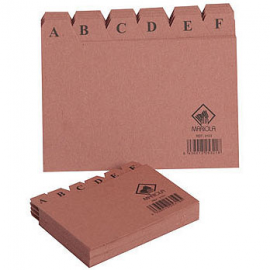 INDICE CARTON P/FICHERO A-Z 6,5X9,5 COLOR CUERO MARIOLA