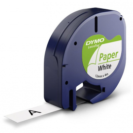 CINTA P/LETRATAG PAPEL 12MMX4M I/NEG F/BLAN 91200-S0721510 DYMO