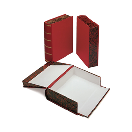 CAJA LIBRO TELA C/GRECAS DORADAS Fº ROJA 0787 MARIOLA