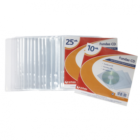 FUNDA CD PP 13X13 S/TAL P/1U B/10F TRANSP 13650000 GRAFOPLAS