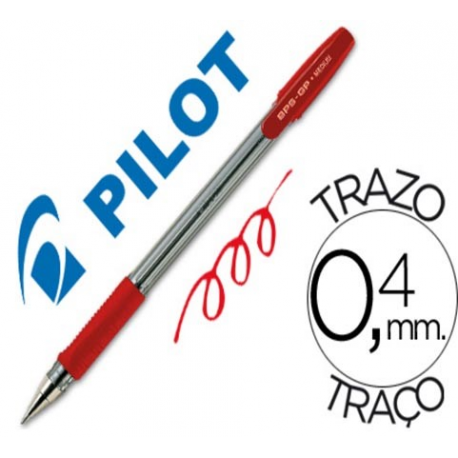 BOLIGRAFO 0,4/1MM CON CAPUCHON TINTA BASE ACEITE ROJO BPS-GP-M PILOT