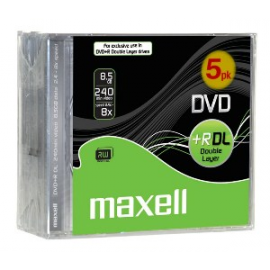 DVD + R 8,5GB DOBLE CAPA 1X-2,4X JC PACK 5UDS M166 MAXELL